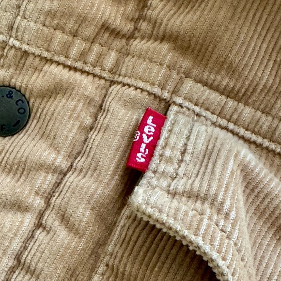 Levi’s Corduroy Sherpa Lined Men’s Trucker Jacket Tan Size Small Pre Owned - Picture 4 of 13